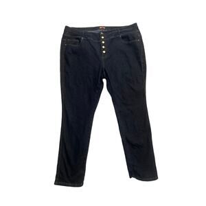 Women Plus 26 ModCloth Karaoke Songstress Denim Jeans Pants Buttoned Skinny Pant